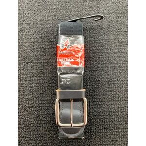 Youth Athletic Apparel‎ Baseball Belt Adjustable 18-32 Black Leather Buckle